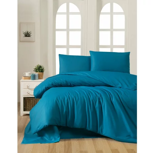 Mijolnir Modrozelena bombažna posteljnina za zakonsko posteljo 200x200 cm –