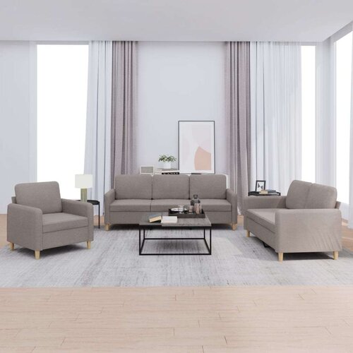  Sedežna garnitura z blazinami 3-delna taupe blago, (20924590) Cene