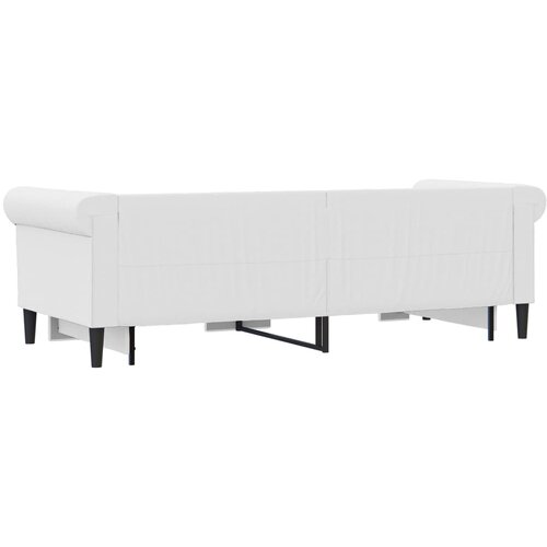  Dnevni krevet na razvlačenje bijeli 90 x 200 cm od umjetne kože Slike