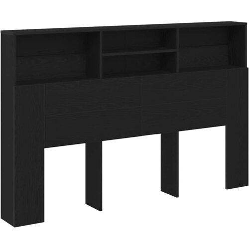  Glava kreveta s ormarićem Zidne Crni hrast 160 x 19 x 103,5 cm Slike
