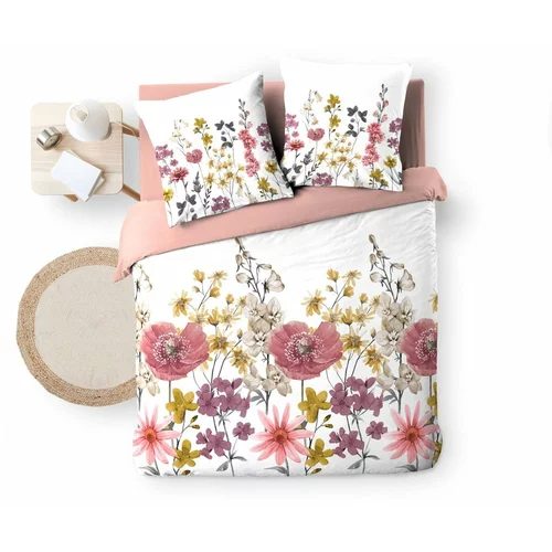 Douceur d intérieur Bijela/ružičasta posteljina za bračni krevet/za produženi krevet od muslina 240x260 cm Rosine –