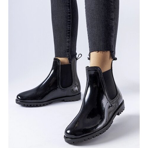 Gemre Black short patent rubber boots Cupone Cene