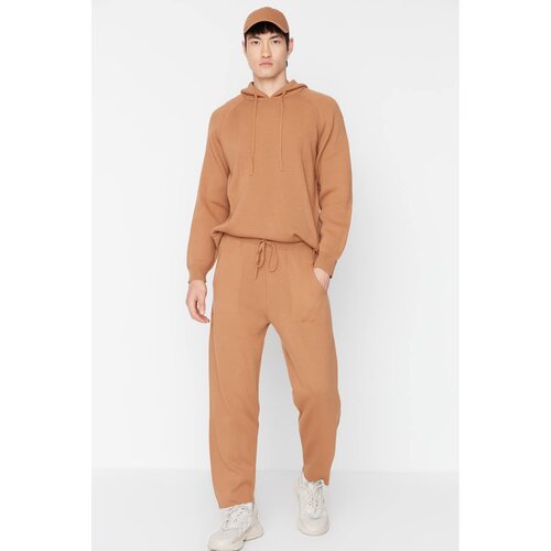 Trendyol Camel Men's Carrot Fit Knitwear Trousers Cene