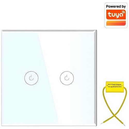 Prosto PREKIDAČ SMART BEZ NULE 2x10A STAKLENI TUYA BELI Cene