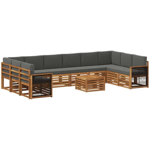 vidaXL Zunanja garnitura za sedenje 8 pcs Naravna in antracitna, (5000281836) Cene
