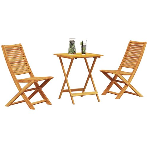  Sklopivi bistro set 3 kom. Smeđa Čvrsto drvo akacije Slike