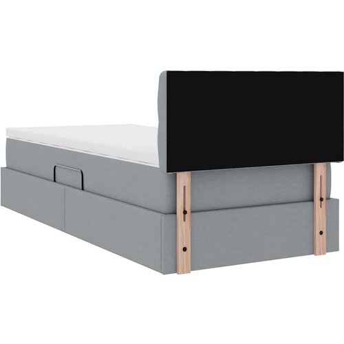  Krevet s madracem i skladi&amp;scaron;tem Svijetlo siva 90 x 200 cm - Svjetlosiva 90 x 200 cm Dizajn s jastučićima Slike