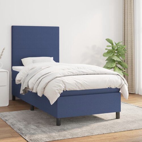 The Living Store Box spring postelja z vzmetnico moder 90x200 cm blago - Box Spring Postelja, (21437772) Slike