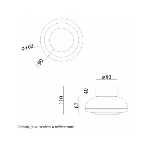 monari 21 ZIDNA LAMPA 1.5W 3000K Cene
