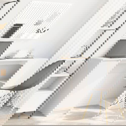 vidaXL Pisalna miza bela 120x42x76 cm inženirski les Cene