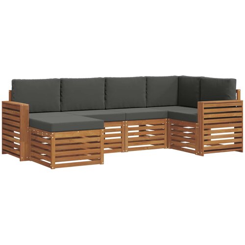  Set vanjskih sofa 6 kom. Prirodna i antracit Poliester 251 x 132,5 x 73 cm Slike