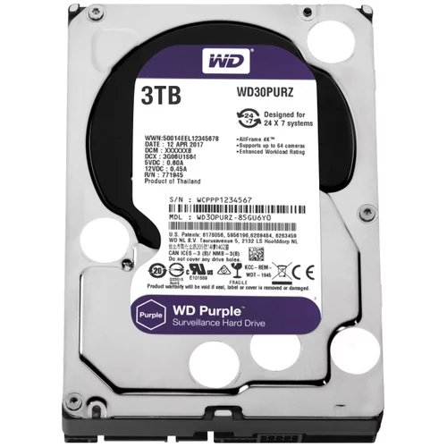 Western Digital HDD, 3TB, Intelli, WD Purple