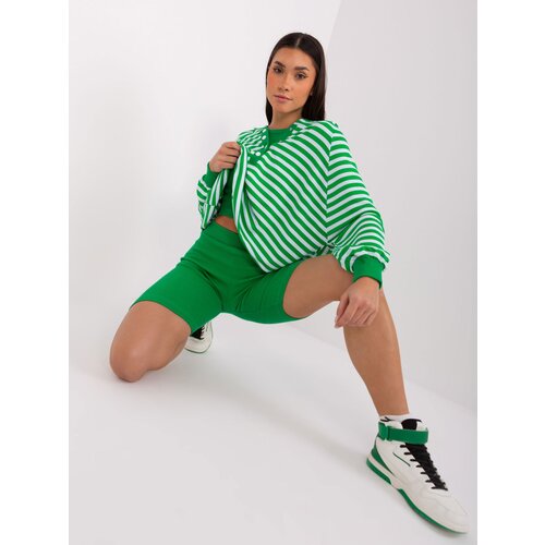 Fashion Hunters Green and white women&amp;#039;s casual set with cycling shoes Slike