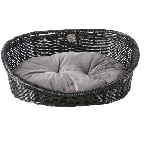 Duvo ležaljka za pse sa jastukom, rustic rattan, sivi, m Slike