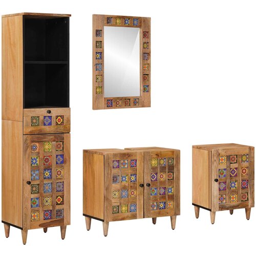  Set namje&amp;scaron;taja za kupaonicu 4 pcs Prirodna Čvrsto drvo manga Slike