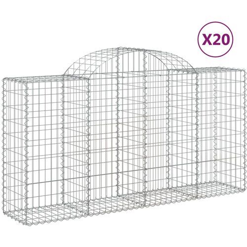  Lučne gabionske ko&amp;scaron;are 20kom 200x50x100/120cm pocinčano željezo Slike