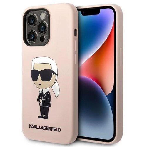 Karl Lagerfeld SILIKONSKI OVITEK IKONIK ZA MAGSAFE ZA IPHONE 14 PRO ROZA, (21897264) Cene