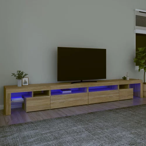 vidaXL TV omarica z LED lučkami sonoma hrast 290x36,5x40 cm