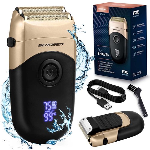 Berdsen BD-266 Premium Foil Shaver in Black and Gold for Men, (21740453) Cene