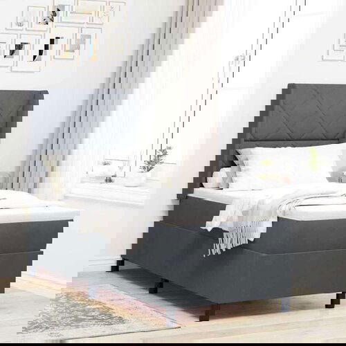 Box Spring Krevet s Madracem &amp;amp;amp LED Tamno Siva 80x200 cm Bar&amp;scaron;un Slike