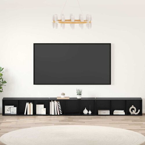  Set TV komoda Zidne 3 pcs Crni hrast 37 x 35 x 107 cm Cene