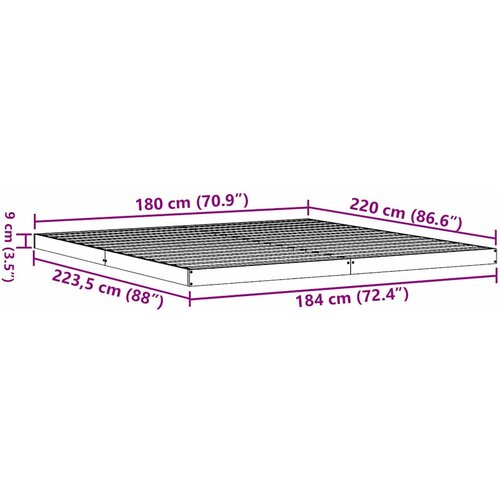 Krevet s daskama Prirodna 180 x 220 cm Čvrsto borovo drvo Slike