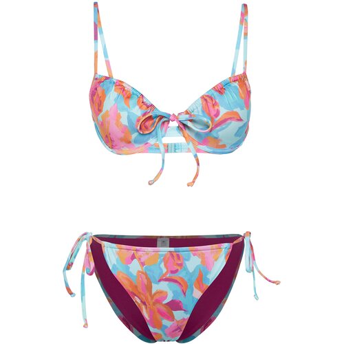 Trendyol Floral Patterned Balcony Tunnel Bikini Set Cene