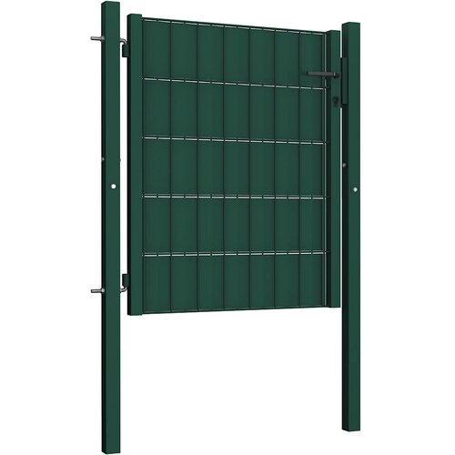  Vrata za ogradu PVC i čelik 100x81 cm Zelena Slike