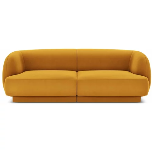 Micadoni Home Senf žuta baršunasti sofa 184 cm Miley –