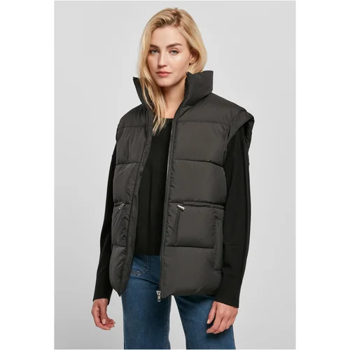 UC Curvy Ladies Waisted Puffer Vest black