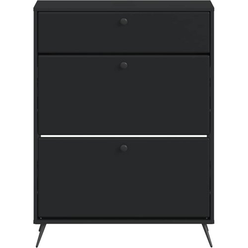 Ormar za cipele BREDA 78 x 24 x 103 cm Konstruirano drvo Crna Slike
