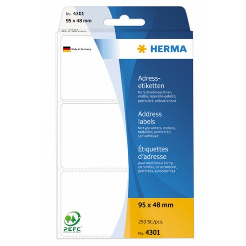 Herma etikete 95X48, zaobljene ivice rolna/ 1/rolna bela ( 02H4301 ) Cene