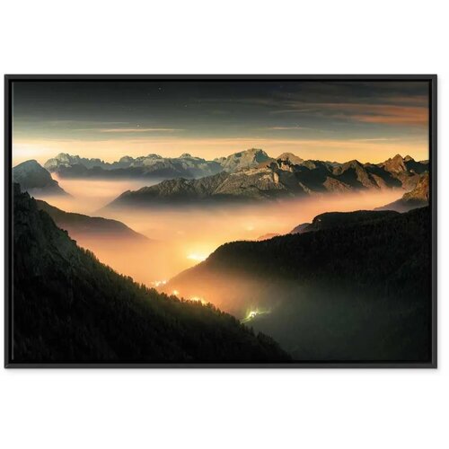  Slika - Mountain Breath (1 Part) Wide - Third Variant 60x40 U crnom drvenom okviru Slike