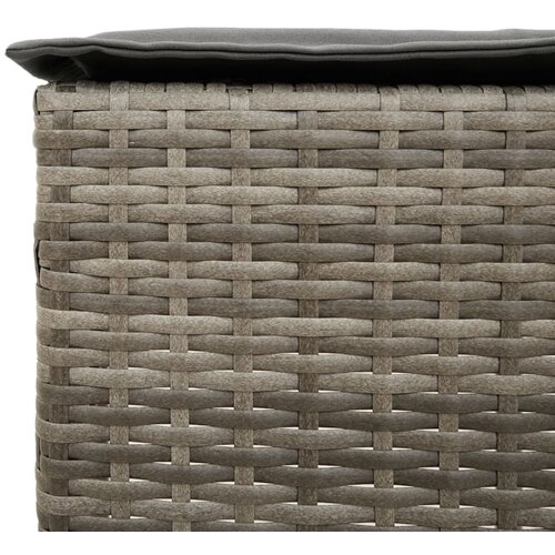  5-dijelni vrtni barski set od poliratana s jastucima sivi Siva 110 x 70 x 110 cm Slike