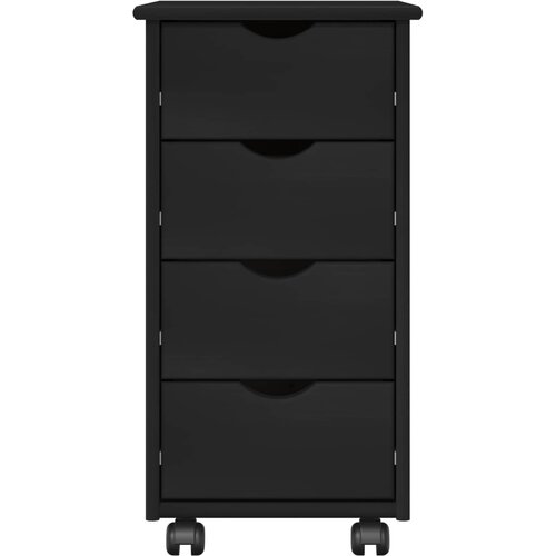  Mobilni ormar Crna 34 x 39 x 65,5 cm Čvrsto borovo drvo Slike