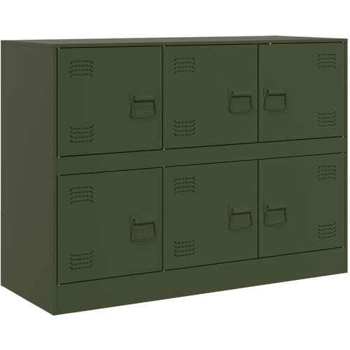 VidaXL Komoda olivno zelena 99x39x73 cm jeklo, (21274278) Slike