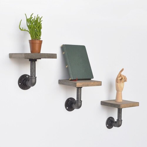 Woody Fashion zidna polica Boruraf005 blackwalnut pipe shelf Slike