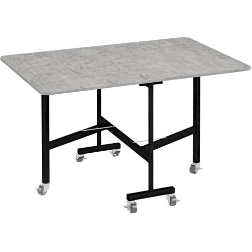  Blagovaonski stol za 4-6 osoba  sklopivi stol s kotačima  čelični okvir  52 5-120 x 80 x 73 cm  siva Cijene