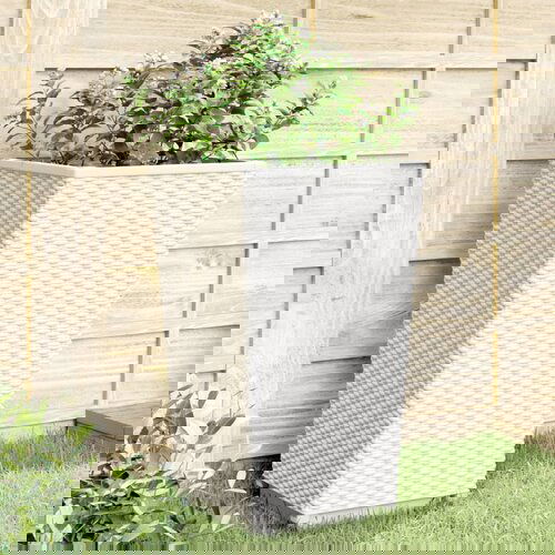 VidaXL Vrtna cvetlična korita 4 kosi bela 32,5x32,5x57 cm PP Slike