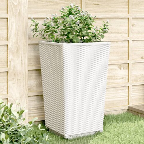 VidaXL Vrtne sadilice 4 kom bijele 32 5 x 32 5 x 57 cm od PP-a Slike