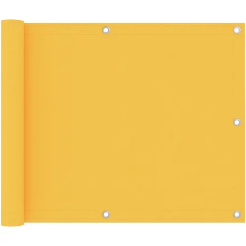 vidaXL Balkonsko platno rumeno 75x300 cm oksford blago, (20609972)