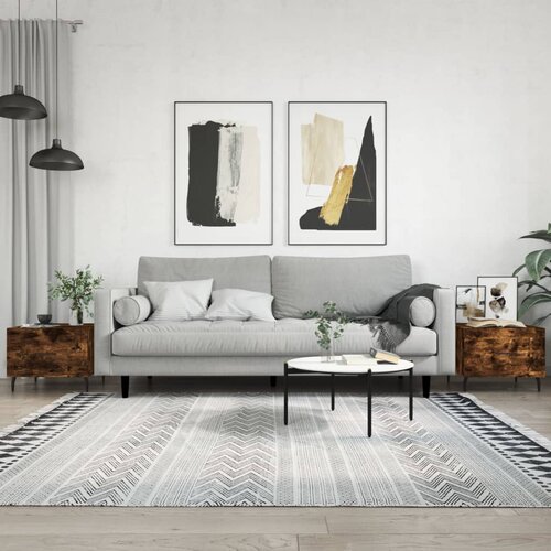 The Living Store Klubske mizice 2 kosa dimljeni hrast 50x50x40 cm inženirski les - Klubska Mizica, (21671782) Slike