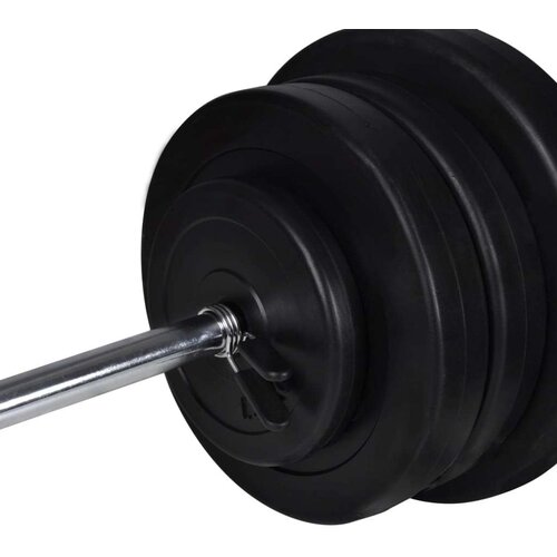 VidaXL Vadbena klop s kompletom uteži in palic 60,5 kg Slike