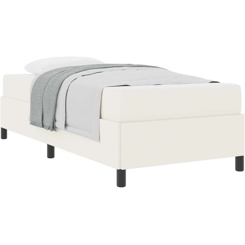 vidaXL Konstrukcija postelje z vzmetnico krema 90 x 200 cm blago, (5000125839) Cene