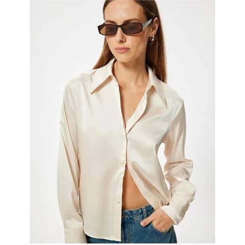 Koton Satin Shirt Long Sleeve Classic Collar