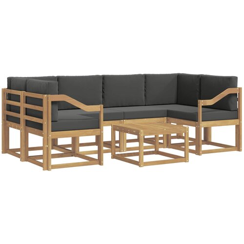 vidaXL Zunanja garnitura za sedenje z blazino 7 pcs Bela in antracit, (5000281138) Cene