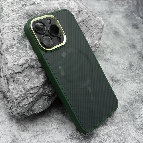 maska carbon magsafe za iphone 15 pro max/ zelena Slike