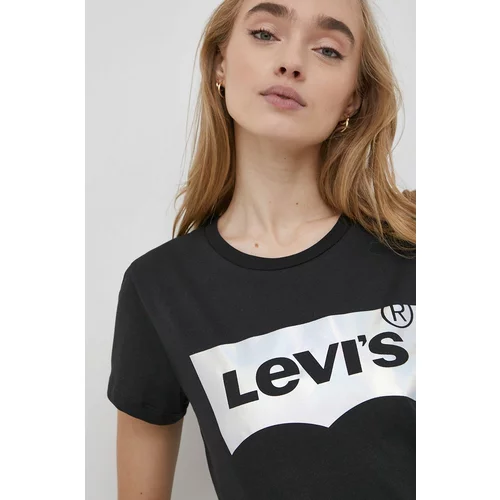 Levi's Bombažen t-shirt črna barva