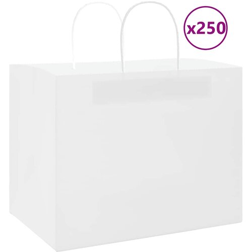  Papirnate vrećice 250 kom s ručkama bijele 32x22x24 cm Cijene