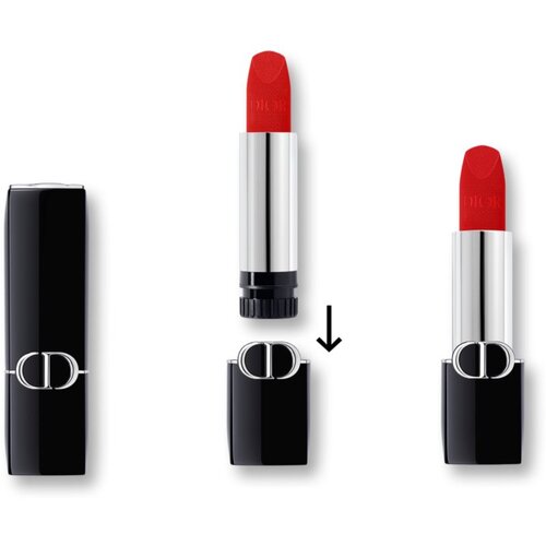 Dior Rouge The Refill dolgoobstojna &amp;scaron;minka nadomestno polnilo odtenek 999 Velvet 3,5 g Slike
